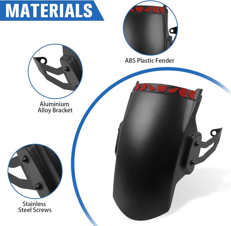 HAONEL Motorcycle Front Fender Mudguard Extender with Bracket Replacement for Pan America 1250 Special 1250S 2021 2022 2023(Black) - Image 2